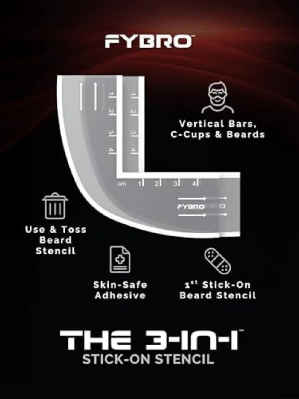 3-in-1 Hairline & Beard Stencil Kit | 32 Stick-On Shape Up Tools for Perfect